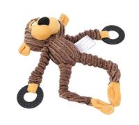 Hamwesh Squeaky Monkey Dog Toy, Interactive Fun with Built In Squeaker for Playfulness, Plush Stuffed Animal Toy with Safe Food Grade Fabric for Cats and Dogs Indoor Outdoor Use (Brown)