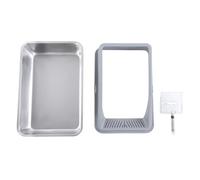 Hamwesh Stainless Steel Cat Litter Box, Spacious Open Top Design, Durable Stainless Steel Construction, with Odor Resistant Material, for Multi Cat Households (Dark Gray)