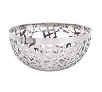 Hamwesh Stainless Steel Fruit Bowl, Large Capacity Modern Design with Hollow Pattern for Kitchen Counter Fruits Vegetables Snacks (18CM)