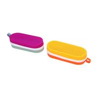 Hamwesh Swimming Glasses Box, 2Pcs Silicone Double Sided Drainage Holes Ventilated Swimming Glasses Case, Eyeglasses Protective Case with Zip Closure Elastic Strap for Traveling