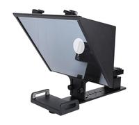 Hamwesh Teleprompter, Wide Angle Adjustable Camera Teleprompter, Portable Smartphone with BT APP Remote Control and Dual Cold Shoe Mounts for DSLR Smartphone Live Streaming