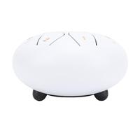 Hamwesh Tongue Drum, 8 Notes C Stainless Steel Rain Drum with Included Mallets Carrying Bag Songbook for Music Education Meditation Yoga (White)