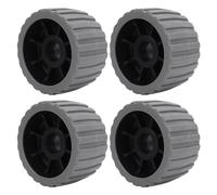 Hamwesh Trailer Wobble Rollers, 125x73x30mm High Temp Resistant Ribbed Marine Wobble Rollers, Polyurethane with Scratch-Free Loading for Boats Trailers Ships (Gray)