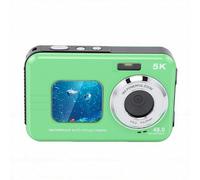 Hamwesh Underwater Camera, 5K Video 48MP Photos Selfie Dual Screen Snorkeling Camera, Underwater Video with 32GB Card Storage Bag for Snorkeling Diving Swimming (Green)