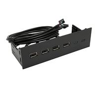 Hamwesh USB 2.0 Front Panel Hub, 5.25 Inch, 4 Ports, 19 Pin Connectors | Internal PC Expansion Board, ABS Metal Build, 60cm Cables, Over Current Protection, Fits Desktop Computer Cases,