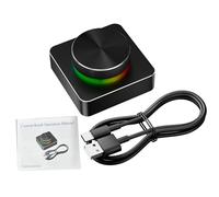 Hamwesh USB Volume Control Knob, One Key Mute Customizable Rotation Aluminum Alloy Knob Bluetooth Volume Control PC with RGB Light for MacOS