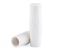Hamwesh Vintage Classic Motorcycle Hand Grips, Low Temperature and Resistant Rubber Material, Nonslip Surface for Comfort, Fits 7/8 Inch Left and 1 Inch Right Handlebars (White)