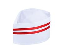 Hamwesh Waiter Costume Kit, 4 Sets Red White Striped Apron Chef Hat Bow Tie Set, Circus Carnival Party Uniform with Adjustable Accessories for Adult Unisex Movie Night Halloween Cosplay