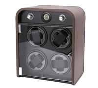 Hamwesh Watch Winder, Automatic Watch Winder with Real Time Temperature Humidity Sensor, 4 Rotation Modes, Ultra Quiet 10dB, LED Light, Wooden Grain Finish, for Universal Watches