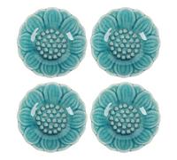 Hamwesh Wax Warmer Dish, 4 Pcs Ceramic Oil Burner Replacement Dish Crackle Ice Pattern, Candle Warmer Plate with Tealight Holder for Home Aromatherapy Essential Oil Diffusion (Sky Blue)