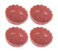 Hamwesh Wax Warmer Dish, 4 Pcs Ceramic Oil Burner Replacement Dish Crackle Ice Pattern, Candle Warmer Plate with Tealight Holder for Home Aromatherapy Essential Oil Diffusion (Pink)