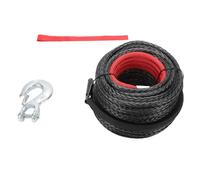 Hamwesh Winch Rope, 8mm 30m 12 Strands 5.6T Breaking Strength Synthetic Fiber Winch Line, Hook with Protective Sleeve for SUV Large Off Road Vehicle Truck