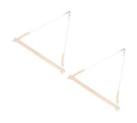 Hamwesh Wood Bird Swing, Safe Harmless Wood Construction Hanging Bird Hammock, Wooden Perch with Engaging Bead for Parrots and Small Pets Promoting Exercise Interactive Play IQ