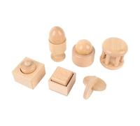 Hamwesh Wooden Baby Rattle, 11pcs Montessori Toys for 1 Year Old, Sensory Development Toys with Shape Matching Ring Set for Newborn Infant Toddler