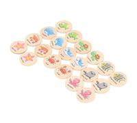 Hamwesh Wooden Match Memory Game, 20Pcs Educational Thinking and Observation Skills Early Brain Development Memory Matching Game, Matching Toys with Cartoon Design for Toddlers 3-5 (Type 2)