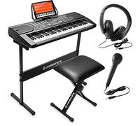 Hamzer 61-Key Portable Electronic Keyboard Piano with Stand Stool Headphones & Microphone