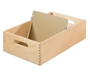 HAN 1005-0, Wooden card index tray A5 landscape, for 1,500 cards, metal base/sup