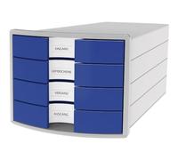 HAN 1012-14 Impuls Drawer Box DIN A4/C4 4 Closed Drawers Blue