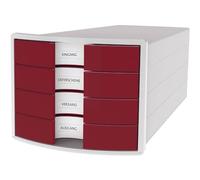 HAN 1012-17 Impuls Drawer Box DIN A4/C4 4 Closed Drawers Red