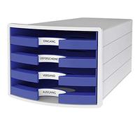 HAN 1013-14 Impuls Drawer Box DIN A4/C4 4 Open Drawers Blue