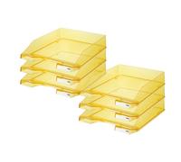 HAN 1026-X-25, KLASSIK letter tray. Modern, stylish, transparent and glossy, pack of 6, transparent-yellow