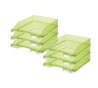 HAN 1026-X-27, KLASSIK letter tray. Modern, stylish, transparent and glossy, pack of 6, transparent-green