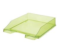 Han 1026-X-27 Standard C4 Size Stackable Letter Tray - Transparent Green