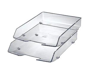 HAN 1028-23, WAVE EXCLUSIV Letter tray. Puristic, stylish, elegant and glossy, transparent crystal-clear - various colours to choose from