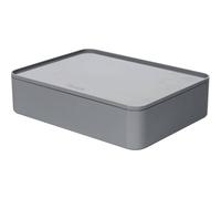 Han 1110-19 ALLISON SMART-ORGANIZER , functional, stackable utensil box with interior tray and lid, Granite Grey