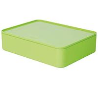 Han 1110-80 ALLISON SMART-ORGANIZER , functional, stackable utensil box with interior tray and lid, Lime Green