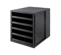 HAN 14018-13, SCHRANK-SET KARMA Drawer set. Innovative, attractive design, BLUE ANGEL certified, with 5 open drawers, eco-black