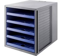 HAN 14018-16, SCHRANK-SET KARMA Drawer set. Innovative, attractive design, BLUE ANGEL certified, with 5 open drawers, eco-grey/eco-blue