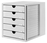 HAN 1450-11, SYSTEMBOX drawer set. Innovative, attractive design with 5 closed drawers, light-grey