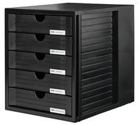 HAN 1450-13, SYSTEMBOX drawer set. Innovative, attractive design with 5 closed drawers, black
