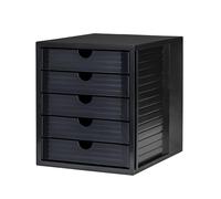 HAN 14508-13, SYSTEMBOX KARMA Drawer set. Innovative, attractive design, BLUE ANGEL certified, with 5 closed drawers, eco-black