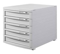 HAN 1505-11, CONTUR drawer set. Modern organisational system, expandable, premium quality for a highly professional organisation with 5 closed drawers, light-grey