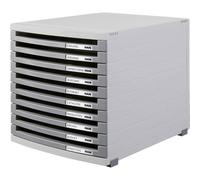 HAN 1510-0-19, CONTUR drawer set. Modern organisational system, expandable, premium quality for a highly professional organisation with 10 open drawers, light-grey-dark-grey