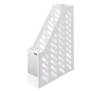 HAN 1600-12, KLASSIK magazine file. Classic, contemporary design, functional, high-quality and trendy, with label, pack of 2, white
