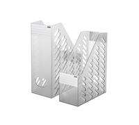HAN 1604-69, BRILLANT XXL magazine file. Classic, translucent design, high-quality, sturdy, stable and stylish, with label, pack of 2, translucent grey