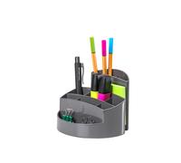 Han 17460, Rondo, Elegant High Gloss Desk Receptacle in Premium Quality with 9 Compartments Dark Grey