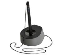 HAN 1x Ballpoint Pen Stand Salsa Black/Dark Grey Metal Chain Rubber feet | Made in Germany, 68x90x148 mm, pen holder, reception counter, pen storage, rubber feet, ballpoint pen, office, table