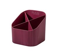HAN 1x Desk Organizer red 4 compartments Recycled Plastic 111x111x105 mm | Made in Germany, 5 compartments, 4 compartments, 111x111x105 mm, pen holder, pen storage, storage tray, recycled plastic