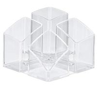 HAN 1x Desk organizer, transparent-crystal clear, 4 compartments, high-gloss