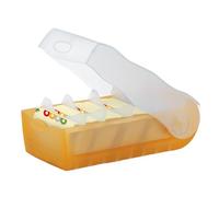 HAN 1x flashcard box CROCO translucent orange DIN A8 5-subject learning system