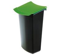 HAN 1x MONDO waste bin insert, black-green, 3 liters, with lid, 158x124x284 mm