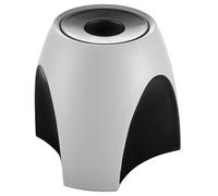 HAN 1x Paperclip Dispenser DELTA light grey/black Rubber feet non-slip | Made in Germany, 99x99x94 mm, rubber feet, ring magnet, staple dispenser, staples, desk, magnetic, staple holder