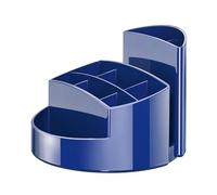 HAN 1x RONDO blue desk organizer with 9 compartments, rubber feet, stable | Made in Germany, storage compartment, rubber feet, pen holder, quiver, pen storage, desk, office, 9 compartments