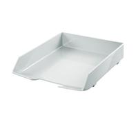 HAN 1x WAVE EXCLUSIV letter tray, light grey, high-gloss, A4/C4, stackable | Made in Germany, A4/C4, 255x350x66 mm, document tray, filing tray, letter tray, desk tray, for A4 documents