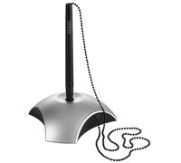 HAN 2751-77, DELTA pen holder Silver Edition. Attractive, elegant and stylish, premium quality with extra long chain, exclusive lacquered plastic, silver