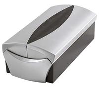 HAN 2755-77, Business card box VIP Silver Edition, exclusiv, Professional box for 500 business cards. High-quality finish, supplied with Go-Vip case, tabs and adjustable index card support, silver